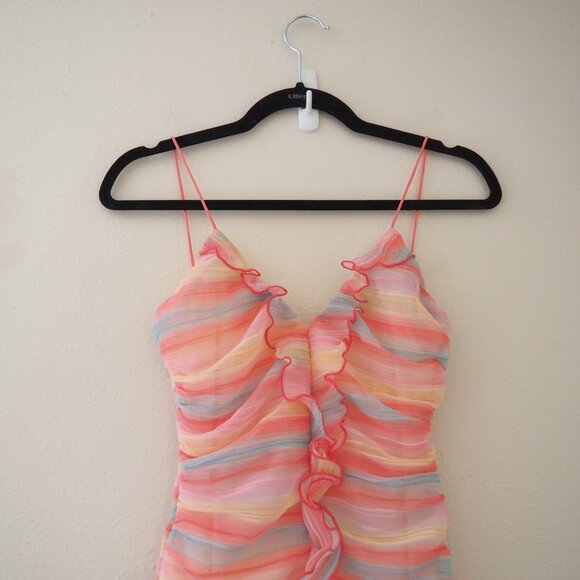 NWT Hello Molly Sweeter Together Rainbow Spaghetti Strap Mini Dress sz US 4 - Picture 7 of 11